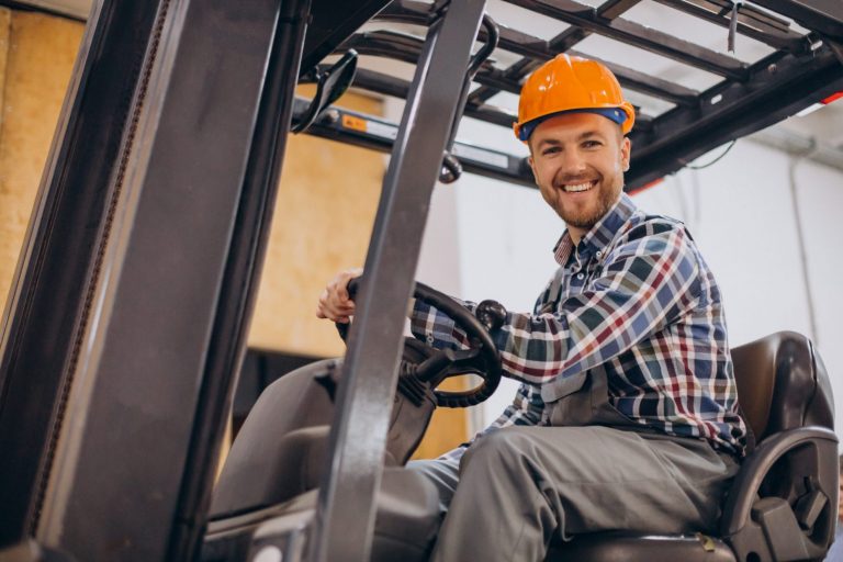 Photo of forklift operator illustrates blog; "How To Get Equipment Financing?"