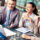 Professionals reviewing commercial loans capitalize market strategy and planning documents