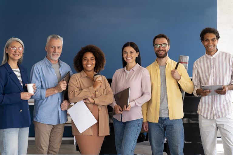 Diverse team of six (three men and three women) illustrates blog "Do SBA Loans Require Money Down?"